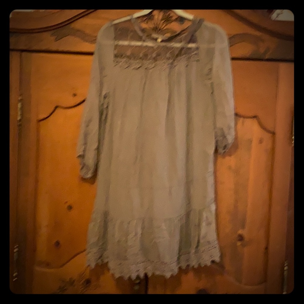 Beige LS Mini Dress